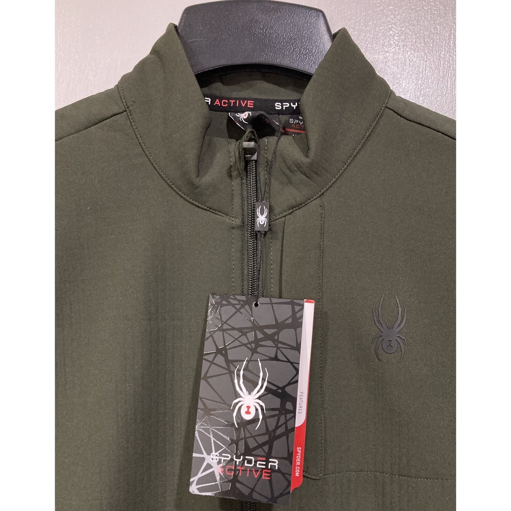 SPYDER | Men's Soft Shell Jacket Green SPM850C ProW-B Size‎ MEDIUM NWT $128 - Picture 2 of 10